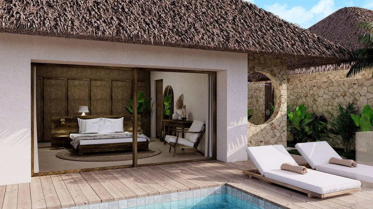 Villa bedroom with ocean view